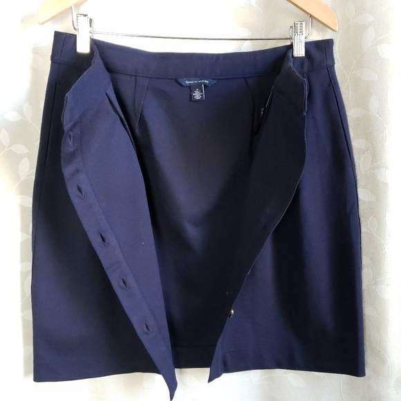 Tommy Hilfiger Retro Sailor Button Front Knit Skirt With Pockets Navy Medium - Picture 8 of 13